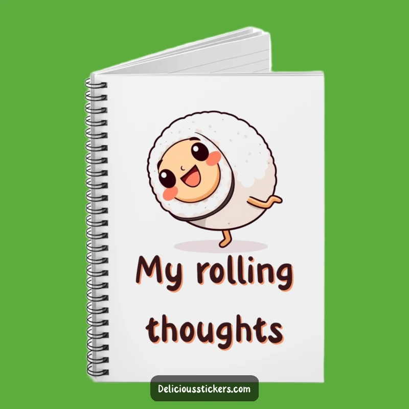 Funny Sushi Cartwheel Notebook: Action Roll Character, Humorous Journal for Foodies