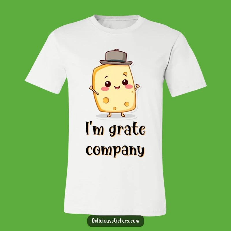 Funny Cheese Wedge T-Shirt - Smiling Character with Hat, Ultimate Funny Gift!