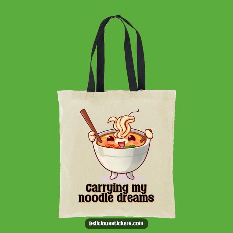 Funny Ramen Bowl Chopstick Baton Tote Bag - Practical & Hilarious Shopping Gift!