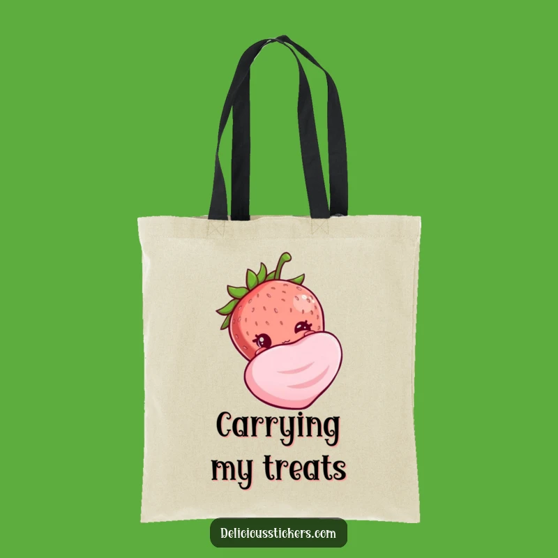 Funny Shy Strawberry Tote Bag - Sweet & Chic Accessory, Perfect Gift
