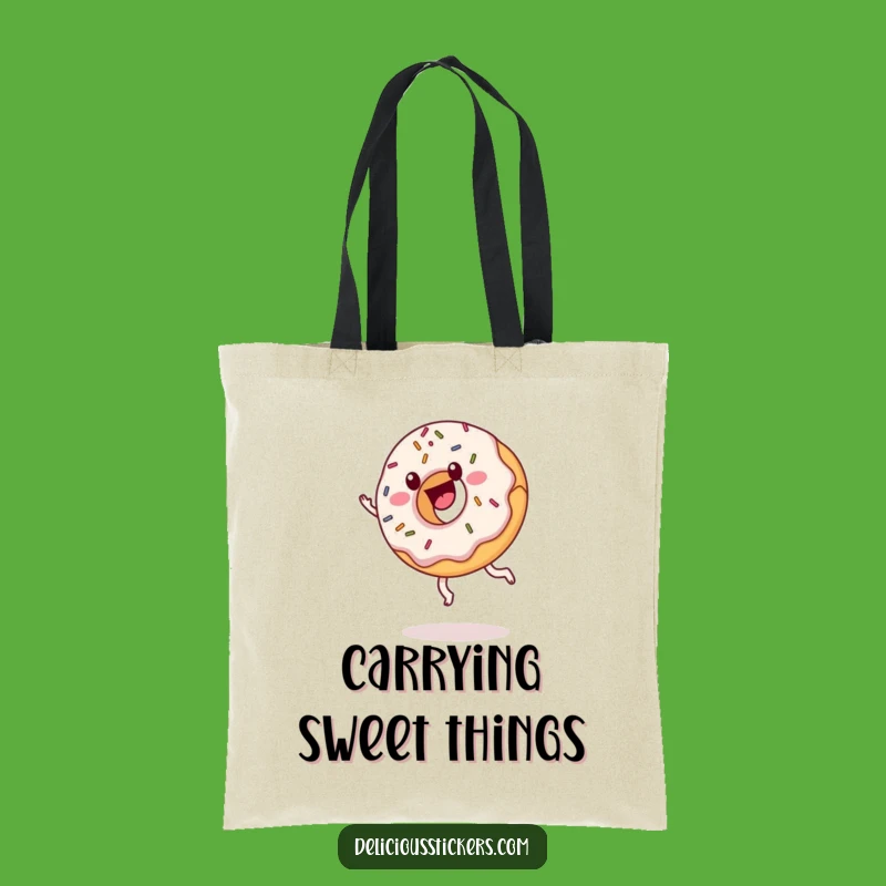 Funny Donut Cartwheel Tote Bag: Carry Your Sweetness and Smiles