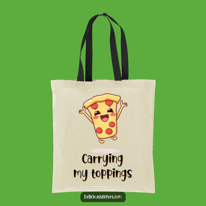 Funny Pizza Slice Jumping Tote Bag: Carry Your Enthusiasm and Laughs