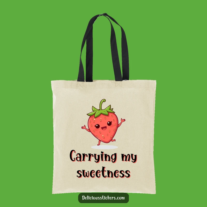 Funny Strawberry Jig Tote Bag: Joyful Fruit Tote, Perfect Shopping Gift