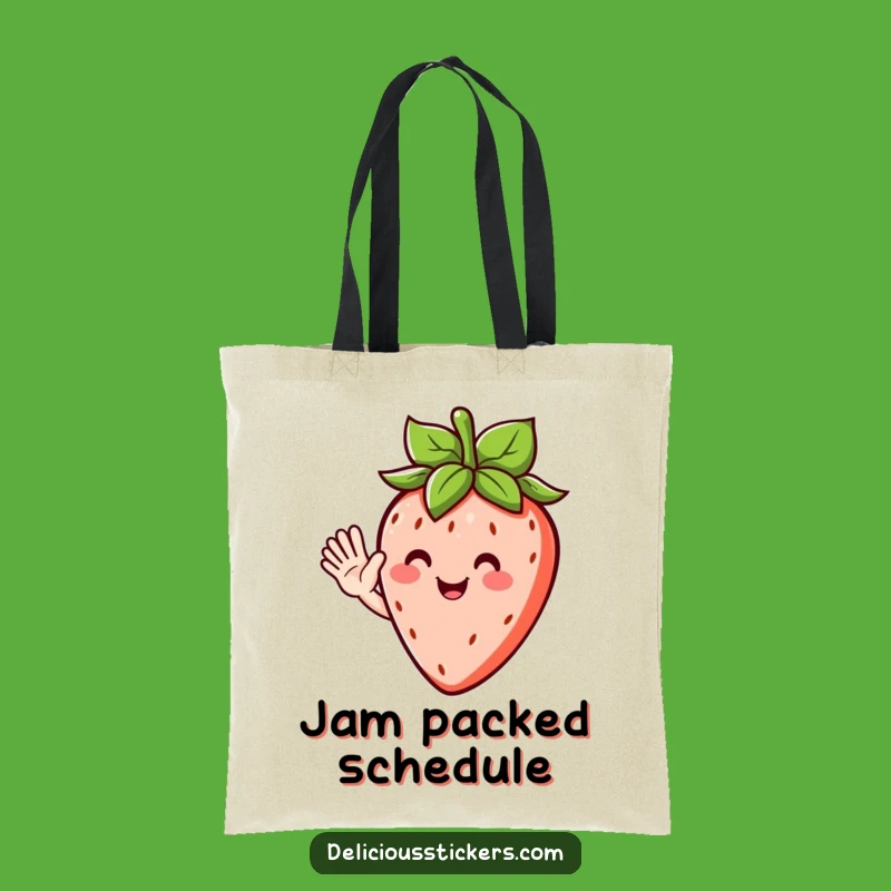 Funny Waving Strawberry Tote Bag - Carry Your Essentials with Fruity Cheer
