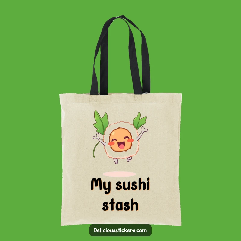 Funny Sushi Flyer Tote Bag: Carry Your Love for Sushi with This Joyful Bag!