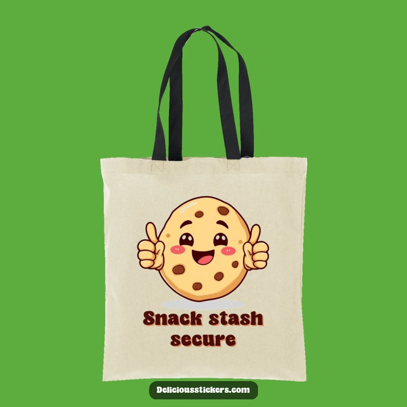 Funny Cookie Tote Bag - Happy Character Design, Essential Funny Gift!